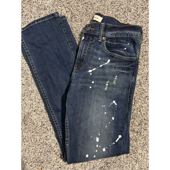Levis’s 511 Slim Distressed Paint Splash Jeans - Picture 1 of 9